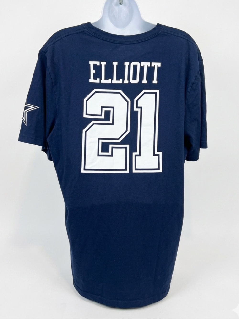 Dallas Cowboys Ezekiel Elliott #21 navy blue screen-printed je t-shirt Large